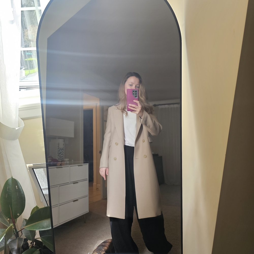 Sandro Beige Double-Breasted Coat - image 8